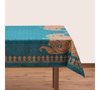 BlueTabla Bagrationi Rectangle Tablecloth, Turquoise, 83 x 55 Inch
