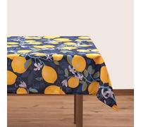 BlueTabla Lemon Rectangle Tablecloth, Yellow & Green, Non-Iron, 83 x 55 Inch