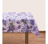 BlueTabla Lilac Rectangle Tablecloth, White, Non-Iron, 83 x 55 Inch