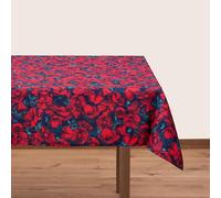 BlueTabla Poppy Rectangle Tablecloth, Blue, 83 x 55 Inch