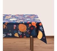 BlueTabla Qvevri Rectangle Tablecloth, Georgian Ancient Wine Vessel Pattern, Blue, Non-Iron, 83 x 55 Inch