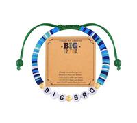 Bluethy Sister Friendship Bracelet - Adjustable Beaded Bohemian Style with Colorful Polymer Clay, Big Sis Bracelet Gift for Women & Friends (10)