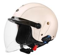 Bluetooth 3/4 Motorcycle Half Helmet Classic Open-Face Helmets ECEDOT Certified with Visor Motorbike Crash Helmet with Speaker and Microphone for Adults Unisex Four Seasons F,M:57-58CM