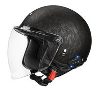 Bluetooth 3/4 Motorcycle Half Helmet Classic Open-Face Helmets ECEDOT Certified with Visor Motorbike Crash Helmet with Speaker and Microphone for Adults Unisex Four Seasons H,XL:61-62CM