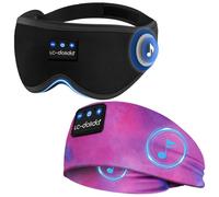 Bluetooth 3D Sleep Mask + Bluetooth Sport Headband Sleep Headphones - 100% Total Blackout, Zero Eye Pressure Eye Mask for Sleeping, Travels and Nap