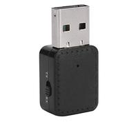 Bluetooth 5.0 Adapter, Compact 2 in 1 USB Receiver Transmitter for Home Speakers Car ABS Black 1 Pack with 3.5mm Cable Plug and Play Stable 10m Range