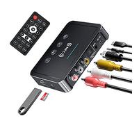 Bluetooth 5.0 Audio Adapter, M6 NFC Bluetooth Transmitter Receiver FM Transmitter 3 in 1, 3.5mm AUX/RCA Wireless Audio Receiver for TV, PC, Speaker, Smart Phones Plug and Play