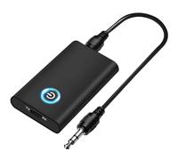 Bluetooth 5.0 Transmitter and Receiver, 2-in-1 Wireless 3.5mm Adapter Mini Portable 3.5mm Jack, Low Latency for PC/TV/Car Sound System/Wired Speakers