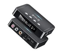 Bluetooth 5.0 Transmitter and Receiver, 3 in 1 NFC Audio Adapter, 3.5mm AUX/RCA/Coaxial/Optical, for PC TV Tablet Speaker Home Stereo System
