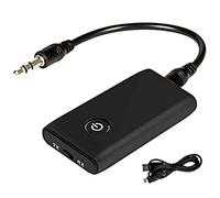 Bluetooth 5.0 Transmitter Receiver, 2-in-1 Wireless 3.5mm Adapter Mini Portable 3.5mm Wireless Bluetooth Audio Adapter with Low Latency, Suitable for Cars, Speakers, Stereo Systems and Headphones