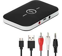 Bluetooth 5.0 Transmitter Receiver, 2-in-1 Wireless Portable Stereo Audio Adapter, 3.5mm AUX RCA Adapter for TV PC Headphones Car Home Stereo System