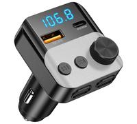 Bluetooth 5.3 FM Transmitter for Car,36W PD&18W QC3.0 Fast Car Charger Wireless Radio Adapter Bass Sound Music Player Car Kit with Hands-Free Calling