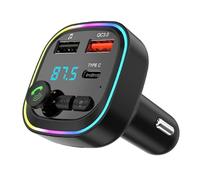 Bluetooth 5.3 FM Transmitter for Car, Bluetooth Car Adapter, QC3.0 & PD 20W Fast Charging, Universal Car Charger with Dual USB and 1 Type-C, Hands Free Calling, Supports USB/TF/Micro SD