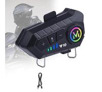 Bluetooth 5.3 Motorcycle Helmet Bluetooth Headset Speakers, Noise Cancelling Mic, IPX6 Waterproof, 1000mAh 32H, Soft/Hard Mic, Hands-Free Calling, Wake Siri, Full Face/Half