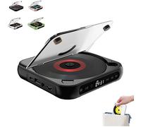 Bluetooth 5.3 Portable Cd Player, Compact Rechargeable Hi-fi Music Player For Home, Travel & Car, Supports Cd/aux/usb, Lightweight & Stylish Design black 1pcs
