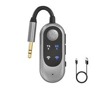 Bluetooth 5.3 Transmitter Receiver, 2-in-1 Bluetooth Transmitter 3.5mm, Wireless Aux Bluetooth Adapter for TV, Car, Airplane, Hi-Fi, Speaker, Headphones, Bluetooth Audio Transmitter Support Hands-Free