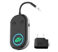 Bluetooth 5.3 Transmitter Receiver, 28H Long Playtime, Dual Connection, 10m Range, Mic for Calls, 2-in-1 Wireless Aux Bluetooth Adapter for TV, Airplane, Headphone, Airpods, Speaker, Car (BR08)