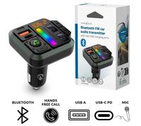 Bluetooth 5.3 Wireless Car FM Transmitter Charger USB-C Car Cigarette Lighter
