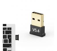 Bluetooth 5.4 Adapter - USB Bluetooth Dongle Receiver, Bluetooth Adapter for PC Laptop, Plug & Play Mini Wireless Transmitter Supports Windows 11/10/8.1/8 for Headphones Controller Keyboard Mouse