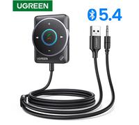 Bluetooth 5.4 Car Receiver Adapter with Mics and Noise Cancellation, USB AUX Bluetooth Receiver Car Kit Stereo Audio Bluetooth 5.4