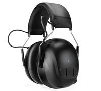 Bluetooth 5.4 Hearing Protection with 120 Hours Playtime,1200mAh Rechargeable Battery Ear Protection Headphones, 30dB Bluetooth Earmuffs for Lawn Mowing, Workshops, Construction, Snowblowing, Black