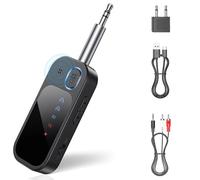 Bluetooth 5.4 Transmitter Receiver, 2 in 1 Airplane Wireless Aux Bluetooth Adapter, Compatible with 2 AirPods & TF Card, 3.5mm Aux Jack Wireless Audio Adapter with RCA Cable, for Flight/TV/PC/Car/Gym