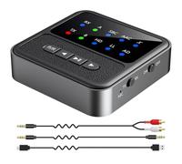 Bluetooth 5.4 Transmitter Receiver 2-in-1 Audio Adapter, Supports 2 Headphones Dual Connection, aptX Adaptive Low Latency 3.5mm AUX RCA Bluetooth Adapter for Airplane, Car, TV, Headphone, Speaker