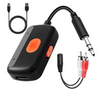 Bluetooth 5.4 Transmitter Receiver 2 in 1 Wireless Aux Bluetooth Adapter 3.5mm Jack for Airpods Headphones Speakers TV PC Car Airplane Gym Office PC Audio Music Dual Connection to 2 Phones