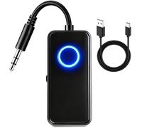 Bluetooth 5.4 Transmitter Receiver 2025 Upgraded 2-in-1 Wireless Aux Bluetooth 3.5mm Jack Audio Airplane Adapter Dual Pairing Low Latency for TV Airplane Earbuds Car Headphone Speaker Airline Travel