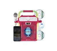 Singing Machine SML682BTP Bluetooth and CD Karaoke Machine with LED Lights and Microphone