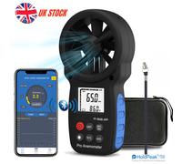 Bluetooth Anemometer Digital Wind Speed Meter w/Backlit LCD Temp and Max/Min/AVG