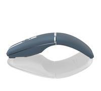 Bluetooth Arc Mouse Wireless Silent Travel Mouse Rechargeable with BT & 2.4G Dual Mode, Slim Rotatable Portable Mobile Mouse, USB Optical Computer Mice for PC Laptop Macbook iPad Tablet -Blue