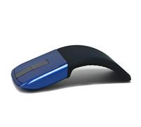 Bluetooth Arc Touch Travel Mouse Foldable Slim and Portable Mini Wireless Computer Mouse Folding Optical Mice for Microsoft Laptop Notebook Tablet - Black & Blue