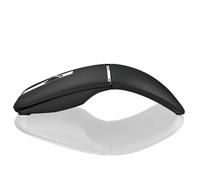 Bluetooth Arc Travel Mouse - BT & 2.4G Wireless Dual Mode, Rechargeable Slim Rotatable Portable, 3 Adjustable DPI, USB Optical Computer Silent Mouse for Microsoft Laptop PC Tablet - Graphite Black