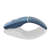 Bluetooth Arc Travel Mouse - BT & USB Wireless Dual Mode, Rechargeable Slim Rotatable Portable, 3-Speed DPI, Silent Computer Mice for Microsoft Laptop PC MacBook Chromebook Tablet - Sapphire Blue
