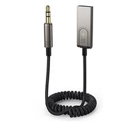 Bluetooth Aux Adapter Car Bluetooth v5.1 Receiver, 3.5mm Jack Audio Adapter for Car/Speaker/Amplifier Stereo Music, Plug & Play, Auto Power on, Handsfree Call