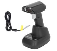 Bluetooth Barcode Scanner Wireless 1D 2D Bar Code Reader QR Code Scanner with Base High Speed Red Light Scanning Head for Logistics Express Shopping Malls Supermarkets ABS Material