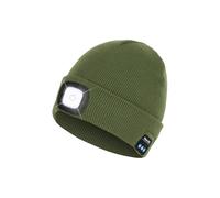 Bluetooth Beanie Hat with Light, Headlamp Cap with Headphones and Built-in Speaker Mic, Gifts for Men Women Teen, Army Green, One size