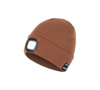 Bluetooth Beanie Hat with Light, Headlamp Cap with Headphones and Built-in Speaker Mic, Gifts for Men Women Teen, Red Brown, One size