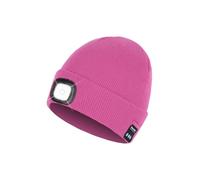 Bluetooth Beanie Hat with Light, Headlamp Cap with Headphones and Built-in Speaker Mic, Gifts for Men Women Teen, Rose Red, One size