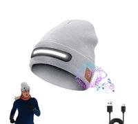 Bluetooth Beanie Hat with Lights Built In TR-BTD3 3-In-1 Function Headphone Music Hat Warm Light Three Light Settings Smart Wireless Winter Rechargeable Led Lighted Knit Beanie Cap for Men Women