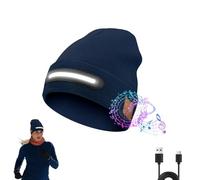 Bluetooth Beanie Hat with Lights Built In TR-BTD3 3-In-1 Function Headphone Music Hat Warm Light Three Light Settings Smart Wireless Winter Rechargeable Led Lighted Knit Beanie Cap for Men Women