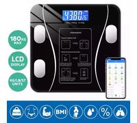 Bluetooth Body Fat Scale 180kg - Smart Digital Scale with BMI, 13 Health Indexes, App Sync, 10-User Memory