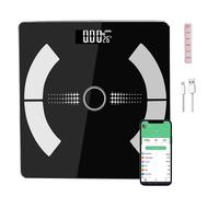 Bluetooth Body Fat Scale Smart BMI Digital Bathroom Wireless Weight Black Hinsinc Black One Size