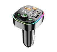 Bluetooth Car Adapter, Car FM Transmitter PD 20W QC3.0 Fast Charging Dual USB Charging Hands-Free Calling 7 Color LED Lights MP3 Music Player Universal Receiver for Vehicles Supports TF/USB Playback