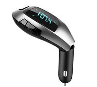 Bluetooth Car Audio FM Transmitter, Riloer Bluetooth Car Adapter with Fast Charging USB Port, Hands Free Calling, MP3 Music Player, FM Radio