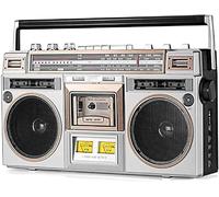 Bluetooth Cassette Player with FM and DAB+ Radio, CD and Tape Player Recorder - Classic 80s Style Boombox for Family Gatherings and Travel