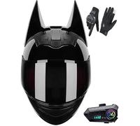 Bluetooth Cat Ear Offroad Helmets,Men and Women ECE Approved Full Face Motorcycle Helmet,for Dirt Bike, Four-Wheeled ATV B3,M/(54~56cm)