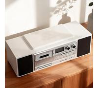 Bluetooth CD Player - Portable Desktop Music System with Volume Control & Transcription for Home Office Decor