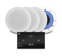 Bluetooth Ceiling Speaker System - Systemline E50 Touch Panel Wall Amplifier Kit with 4x PD ESCS6 6.5" Coaxial Speakers, Hi-Fi Home Audio, Gesture Control, Easy Kitchen Installation